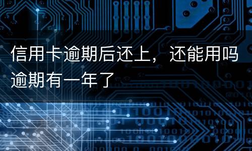 信用卡逾期后还上，还能用吗逾期有一年了