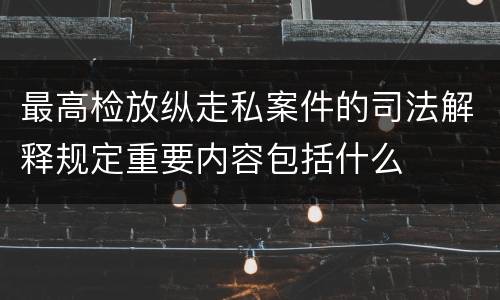 最高检放纵走私案件的司法解释规定重要内容包括什么