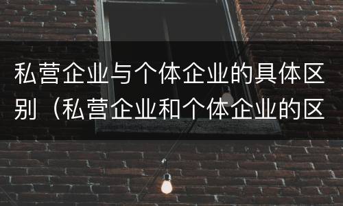 私营企业与个体企业的具体区别（私营企业和个体企业的区别）