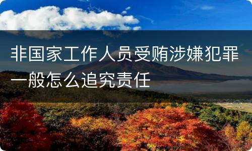 非国家工作人员受贿涉嫌犯罪一般怎么追究责任