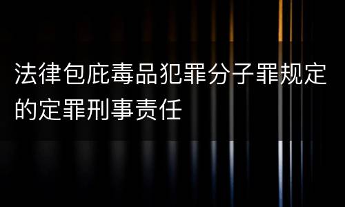 法律包庇毒品犯罪分子罪规定的定罪刑事责任