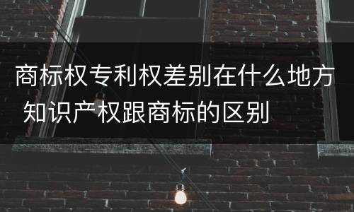 商标权专利权差别在什么地方 知识产权跟商标的区别