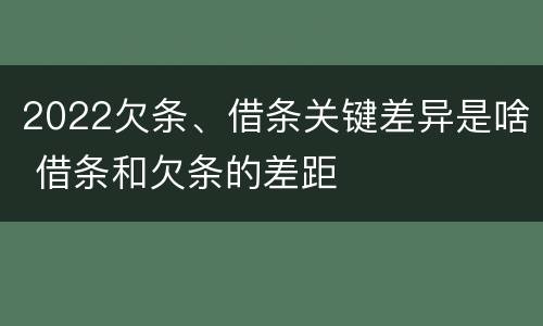 2022欠条、借条关键差异是啥 借条和欠条的差距