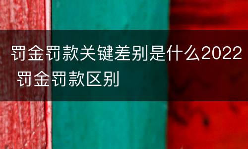 罚金罚款关键差别是什么2022 罚金罚款区别