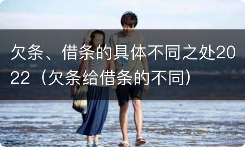 欠条、借条的具体不同之处2022（欠条给借条的不同）