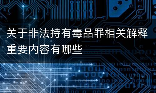 关于非法持有毒品罪相关解释重要内容有哪些