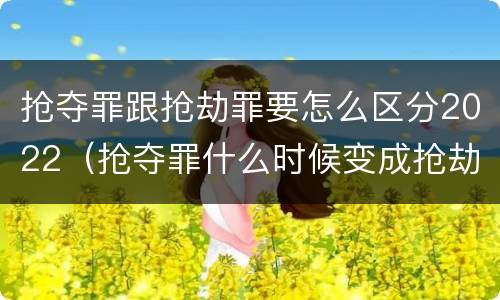 抢夺罪跟抢劫罪要怎么区分2022（抢夺罪什么时候变成抢劫罪）