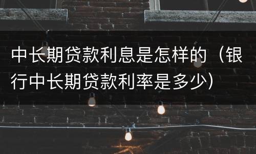 中长期贷款利息是怎样的（银行中长期贷款利率是多少）