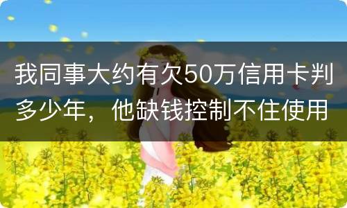 我同事大约有欠50万信用卡判多少年，他缺钱控制不住使用