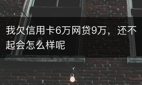 我欠信用卡6万网贷9万，还不起会怎么样呢