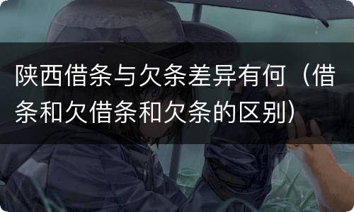 陕西借条与欠条差异有何（借条和欠借条和欠条的区别）