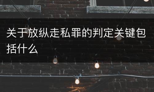 关于放纵走私罪的判定关键包括什么