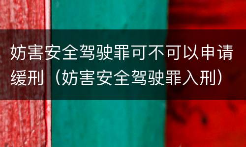 妨害安全驾驶罪可不可以申请缓刑（妨害安全驾驶罪入刑）