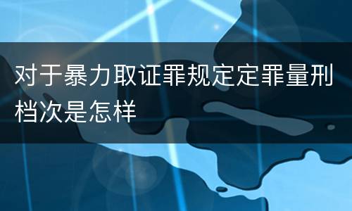 对于暴力取证罪规定定罪量刑档次是怎样