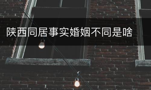陕西同居事实婚姻不同是啥