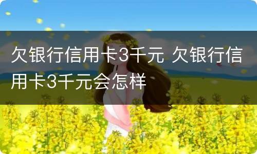 欠银行信用卡3千元 欠银行信用卡3千元会怎样