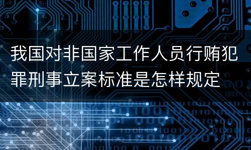我国对非国家工作人员行贿犯罪刑事立案标准是怎样规定