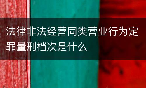 法律非法经营同类营业行为定罪量刑档次是什么