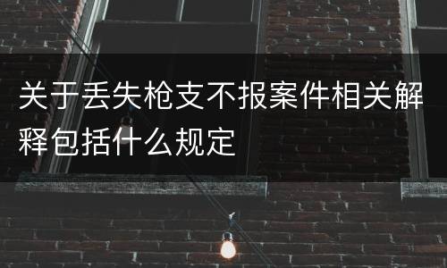 关于丢失枪支不报案件相关解释包括什么规定