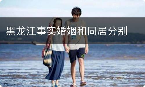 黑龙江事实婚姻和同居分别