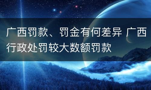 广西罚款、罚金有何差异 广西行政处罚较大数额罚款