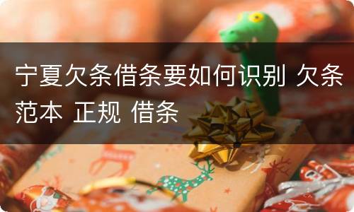宁夏欠条借条要如何识别 欠条范本 正规 借条