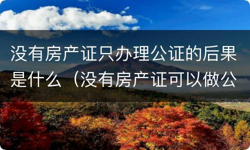 没有房产证只办理公证的后果是什么（没有房产证可以做公证吗?）