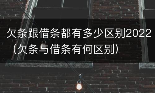 欠条跟借条都有多少区别2022（欠条与借条有何区别）