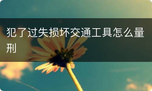 犯了过失损坏交通工具怎么量刑