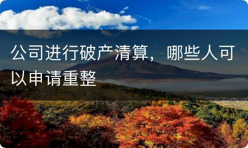公司进行破产清算，哪些人可以申请重整