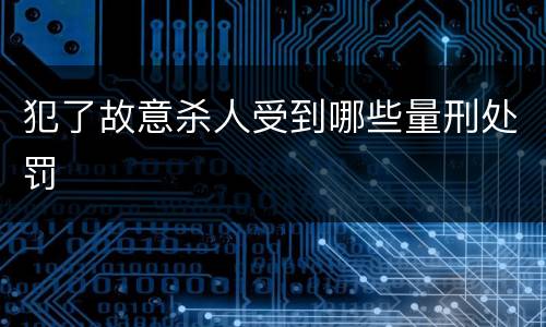 犯了故意杀人受到哪些量刑处罚