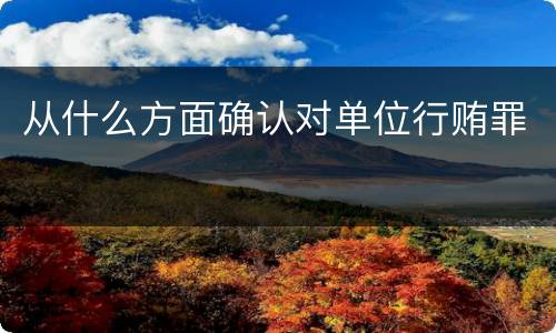 从什么方面确认对单位行贿罪