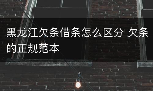 黑龙江欠条借条怎么区分 欠条的正规范本
