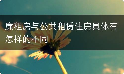 廉租房与公共租赁住房具体有怎样的不同