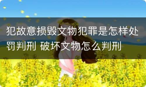 犯故意损毁文物犯罪是怎样处罚判刑 破坏文物怎么判刑