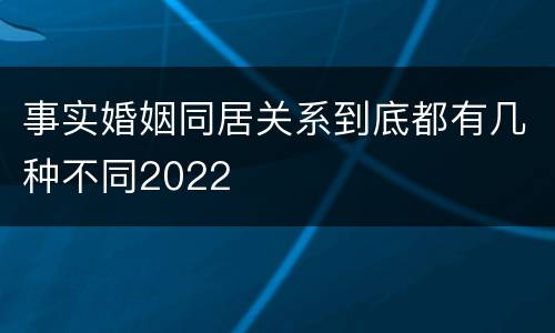 事实婚姻同居关系到底都有几种不同2022