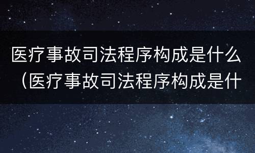 医疗事故司法程序构成是什么（医疗事故司法程序构成是什么意思）