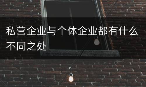 私营企业与个体企业都有什么不同之处