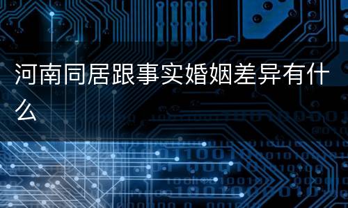 河南同居跟事实婚姻差异有什么