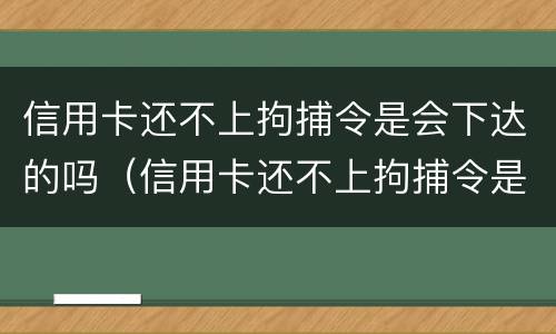信用卡还不上拘捕令是会下达的吗（信用卡还不上拘捕令是会下达的吗知乎）