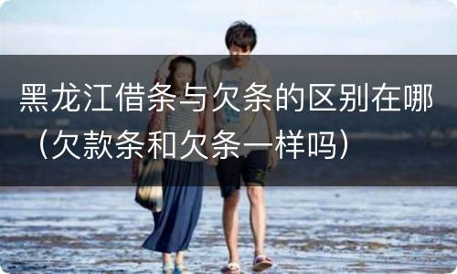 黑龙江借条与欠条的区别在哪（欠款条和欠条一样吗）