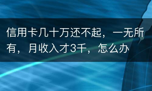 信用卡几十万还不起，一无所有，月收入才3千，怎么办