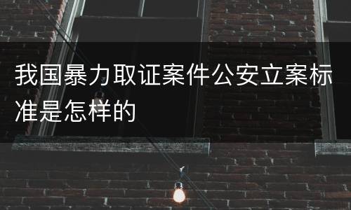 我国暴力取证案件公安立案标准是怎样的