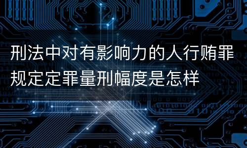 刑法中对有影响力的人行贿罪规定定罪量刑幅度是怎样