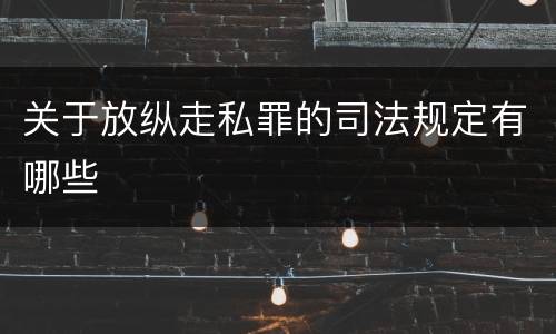 关于放纵走私罪的司法规定有哪些