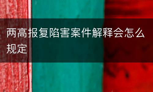 两高报复陷害案件解释会怎么规定