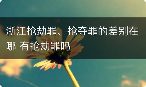 浙江抢劫罪、抢夺罪的差别在哪 有抢劫罪吗