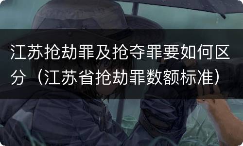 江苏抢劫罪及抢夺罪要如何区分（江苏省抢劫罪数额标准）
