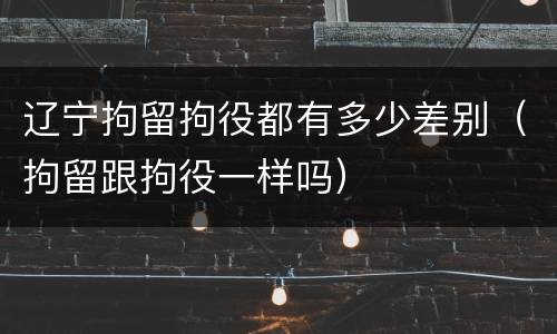 辽宁拘留拘役都有多少差别（拘留跟拘役一样吗）
