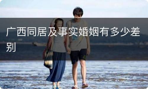 广西同居及事实婚姻有多少差别